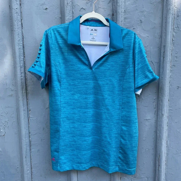 Adidas Puremotion Pleates  Sleeve Polo Tee, size XL - Picture 3 of 10